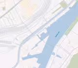 Et kort, der viser et vandområde mærket "Old Haven" omgivet af veje og marker. Forskellige geometriske mønstre angiver forskellige områder og sektioner, der sandsynligvis repræsenterer et by- og landbrugslandskab.